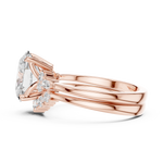 Gold Ring DDLR-440, Oval center stone, Rose Gold, view 3