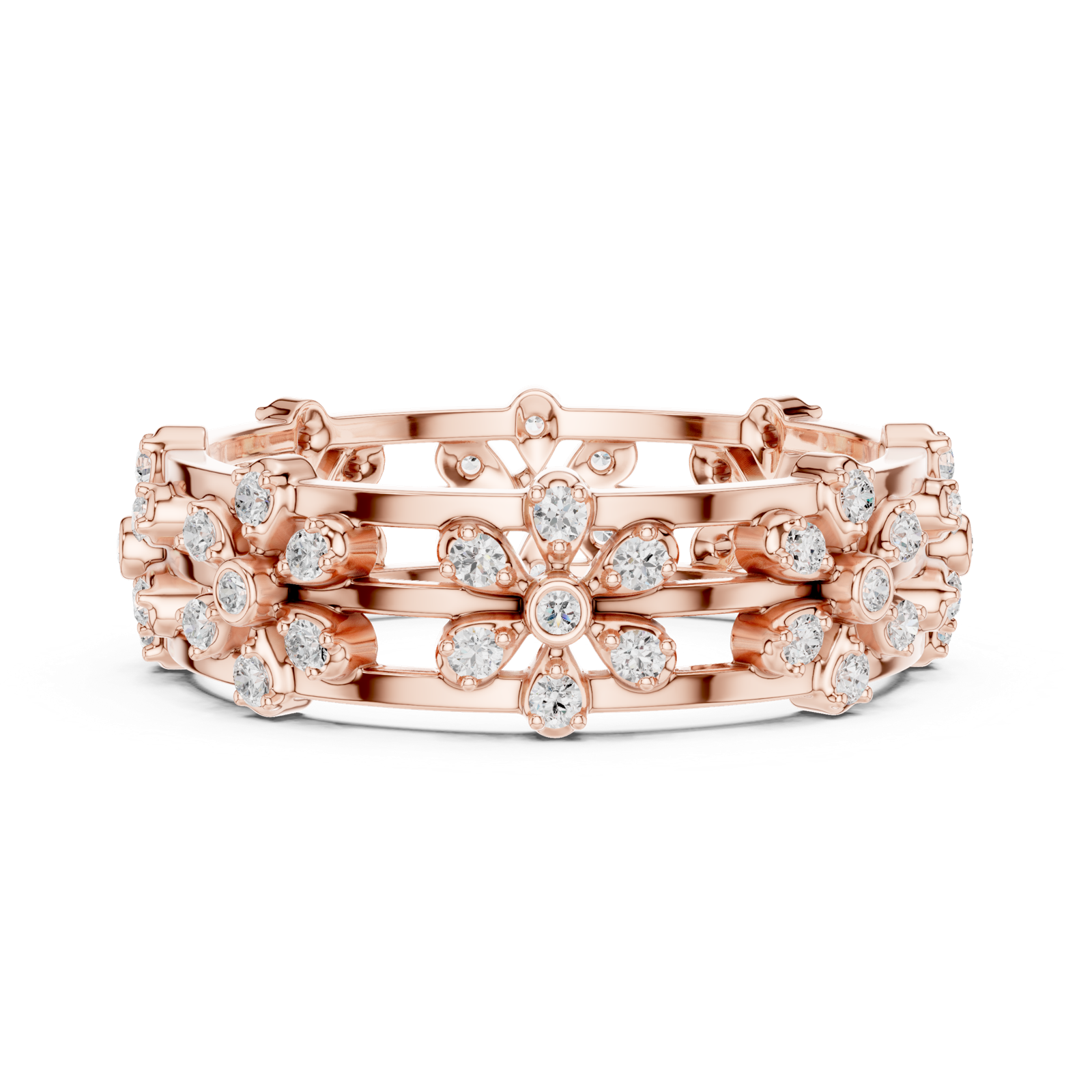 Gold Ring R37, Rose Gold, view 3