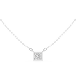 Gold Jewelry DDPS-001, Princess center stone, White Gold, view 4