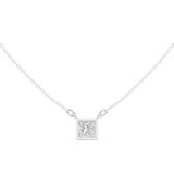 Gold Jewelry DDPS-001, Princess center stone, White Gold, view 4