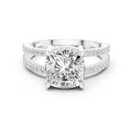 Gold Jewelry, Cushion center stone, White Gold
