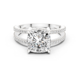 Gold Jewelry, Cushion center stone, White Gold
