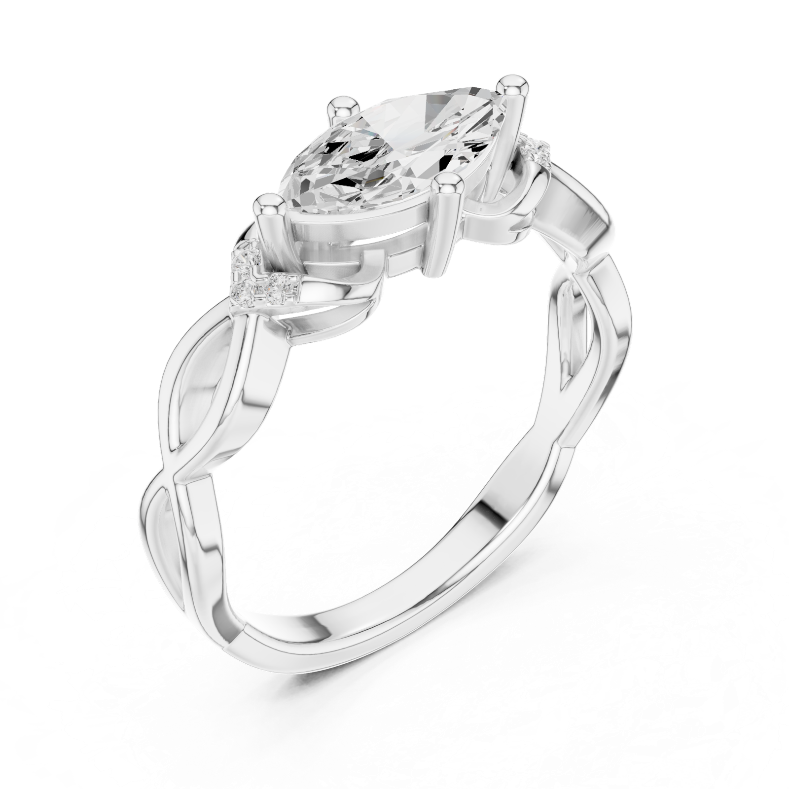 Gold Ring DDLR-510, White Gold, view 2