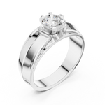 Gold Men's Ring GGR-0024, White Gold, view 2