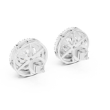 Gold Earrings ER-0017, White Gold, view 3