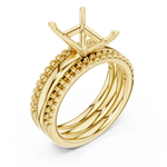 Gold Ring DDLR-302, Emerald center stone, Yellow Gold, view 2