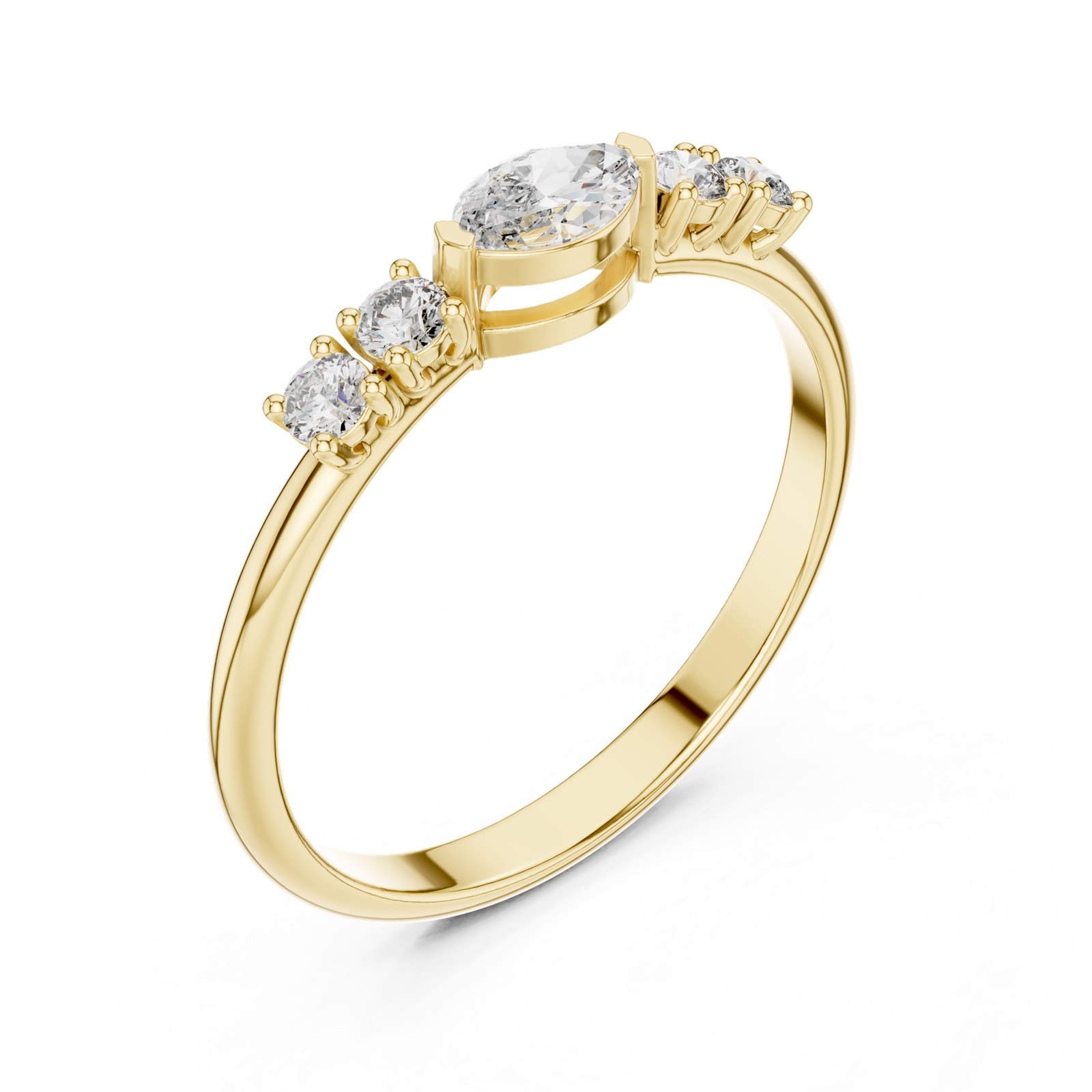 Gold Ring HLR-104, Yellow Gold, view 2