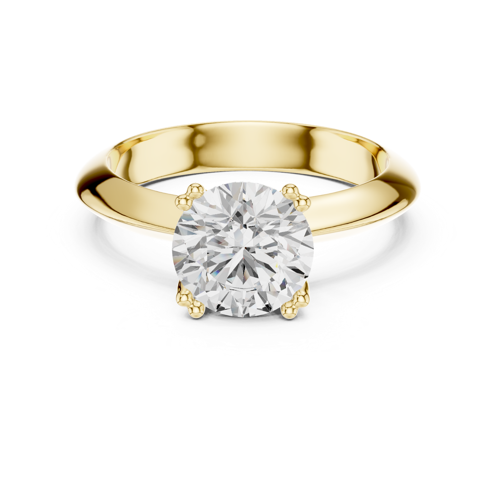 Gold Jewelry L36-8, Round center stone, Yellow Gold, view 4