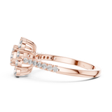 14K Solid Gold Lab Diamond Halo Ring, Rose Gold, view 3