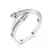 Gold Ring DDLR-737, White Gold, view 2