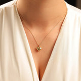 18K gold puffy heart cremation jewelry for ashes – keepsake memorial necklace with optional engraving for women
