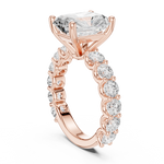 Gold Ring DDLR-087, Radiant center stone, Rose Gold, view 1