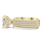 Gold Ring, Cushion center stone, Yellow Gold, view 3