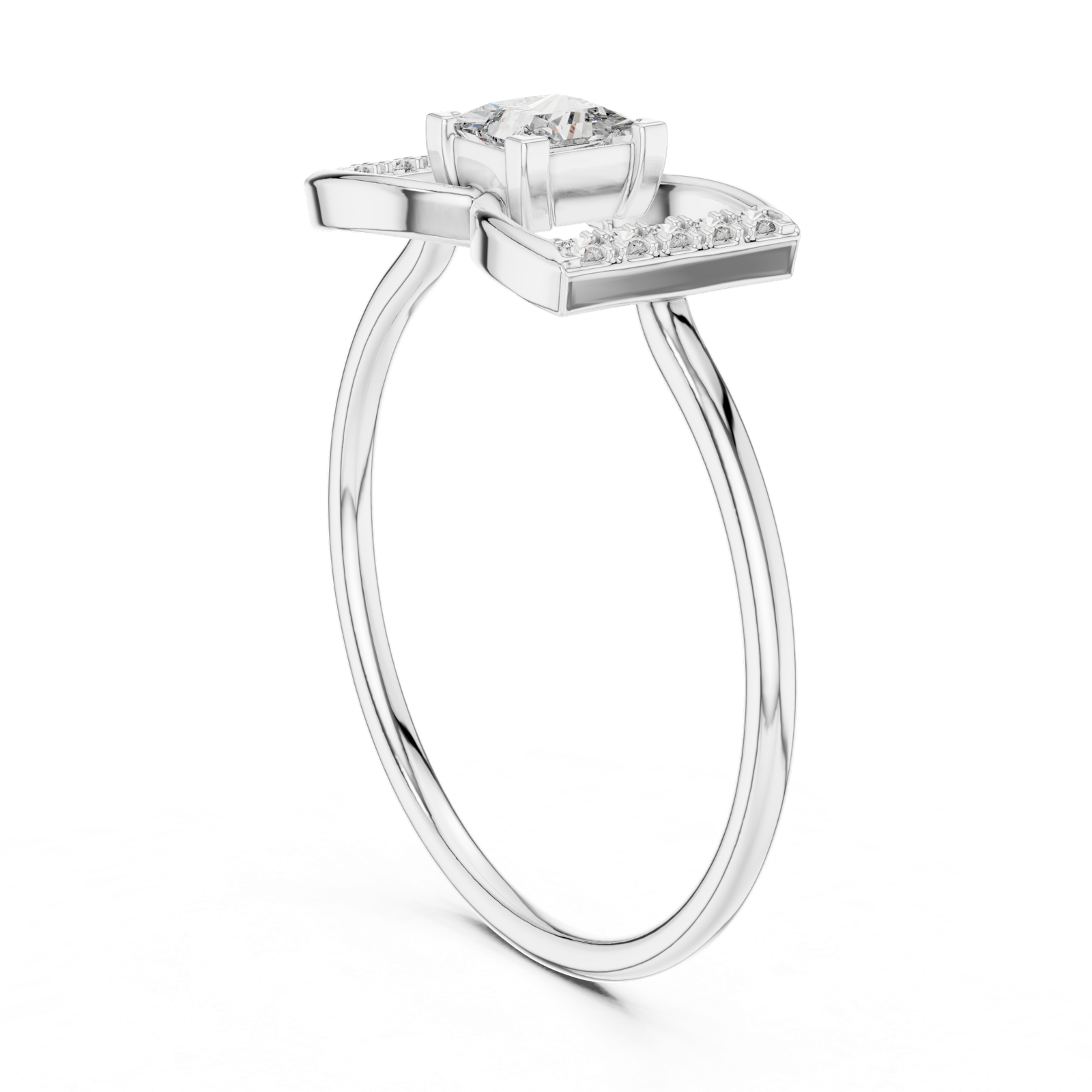 Gold Ring HLR-198, White Gold