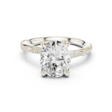 Gold Ring DDLR-167, Oval center stone, White Gold