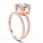 Gold Jewelry, Cushion center stone, Rose Gold, view 1