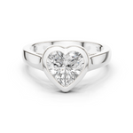 Gold Jewelry L36-3, Heart center stone, White Gold