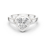 Gold Jewelry L36-3, Heart center stone, White Gold