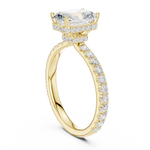 Gold Ring DDLR-165, Radiant center stone, Yellow Gold, view 1
