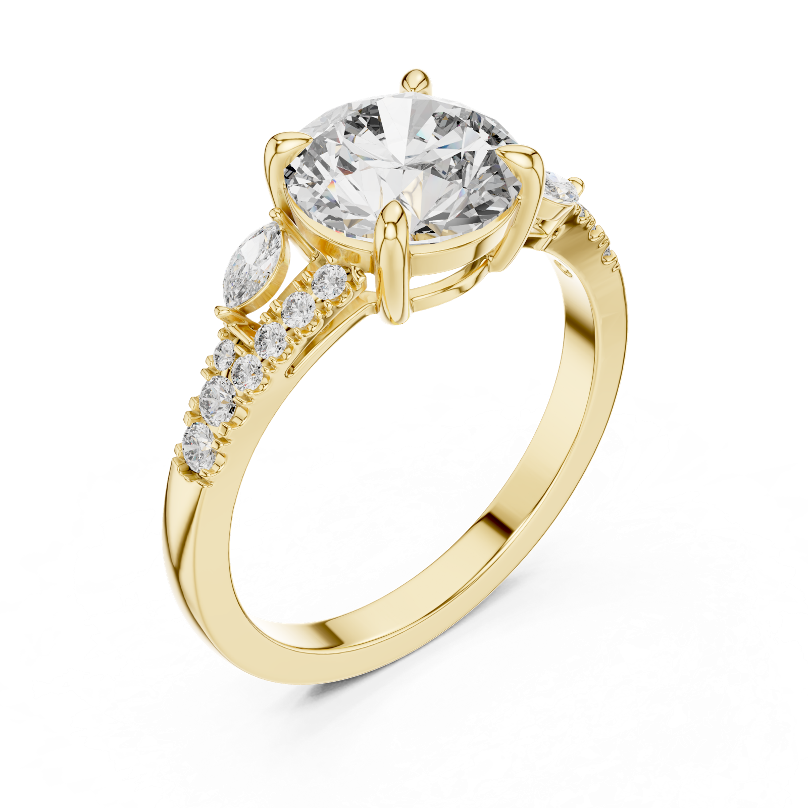 Gold Ring DDLR-015, Yellow Gold, view 2