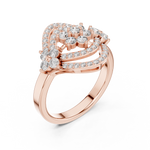 14K Solid Gold Lab Diamond Halo Ring, Rose Gold, view 2