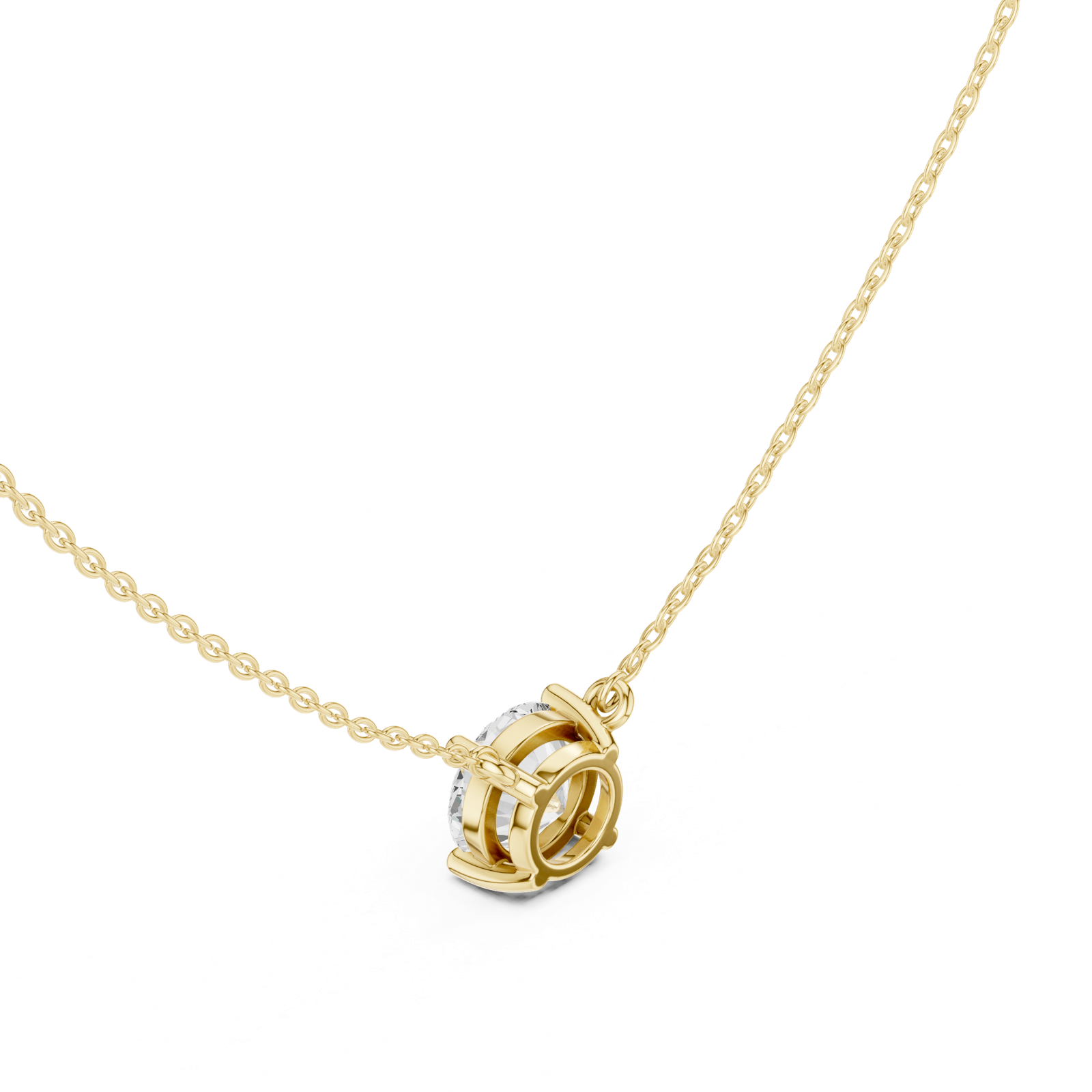 Gold Jewelry DDPO-001, Round center stone, Yellow Gold, view 2