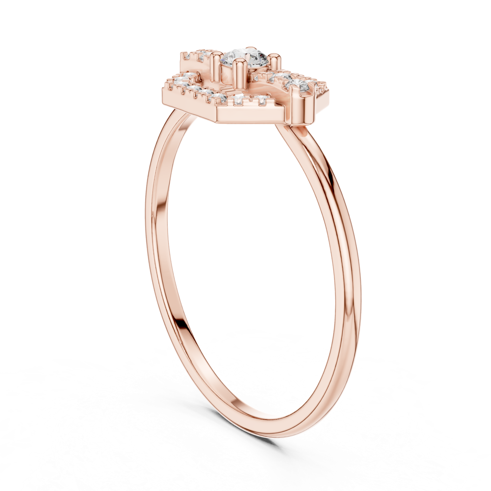 Gold Ring HLR-196, Rose Gold