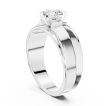 14K Solid Gold Lab Diamond Solitaire Ring, White Gold, view 1