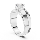 14K Solid Gold Lab Diamond Solitaire Ring, White Gold, view 1