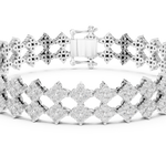 14K Solid Gold Lab Diamond Bracelet, White Gold, view 4