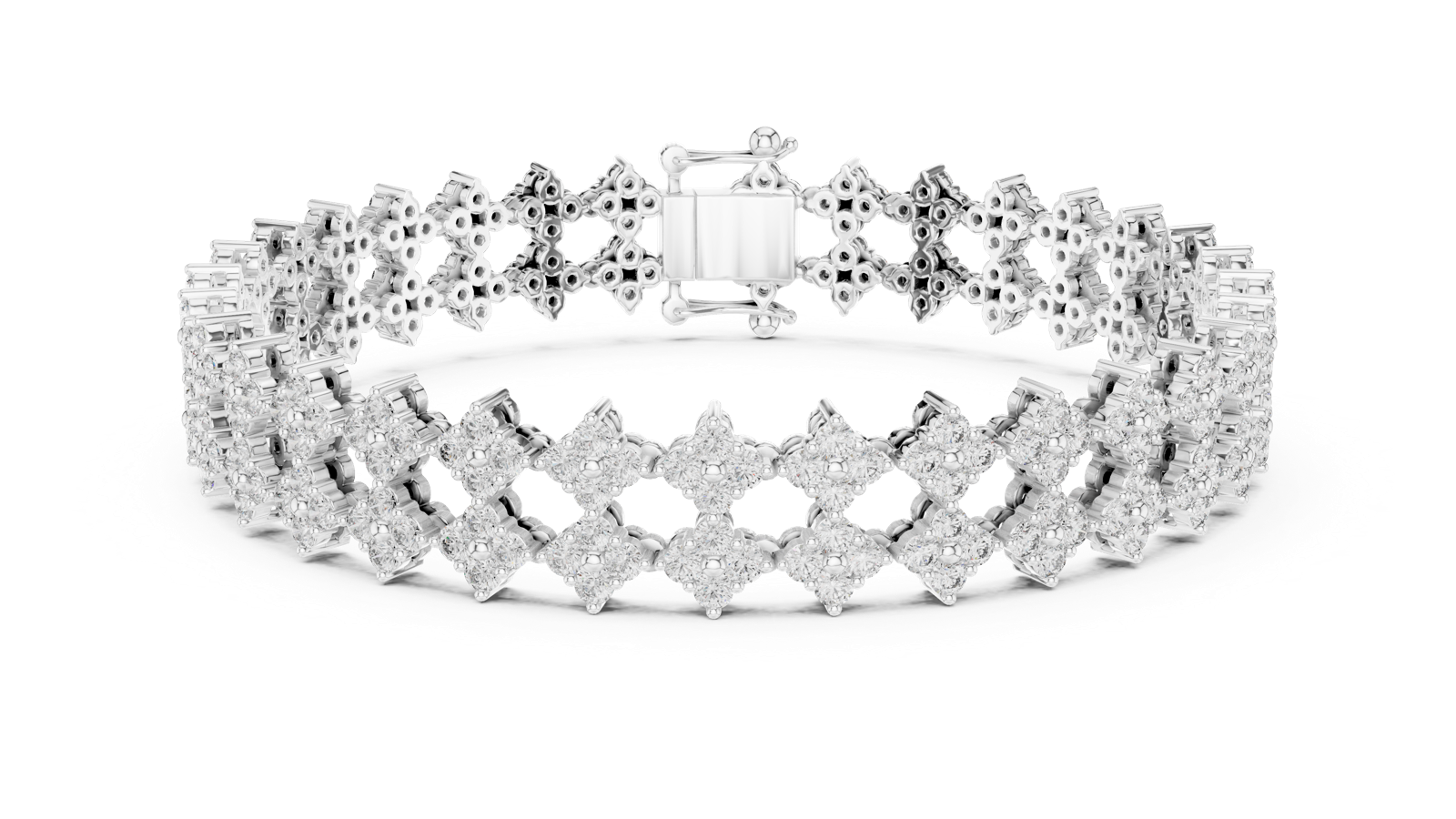 14K Solid Gold Lab Diamond Bracelet, White Gold, view 4