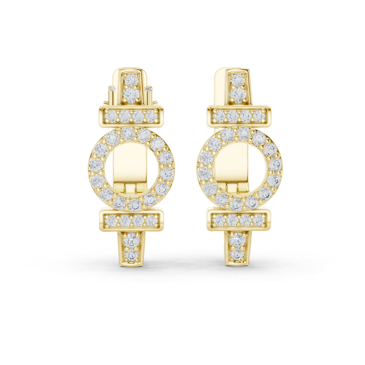 14K Solid Gold Lab Diamond Drop Earrings, Yellow Gold