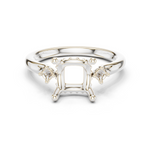 Gold Ring DDLR-164, Princess center stone, White Gold