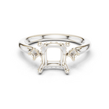 Gold Ring DDLR-164, Princess center stone, White Gold