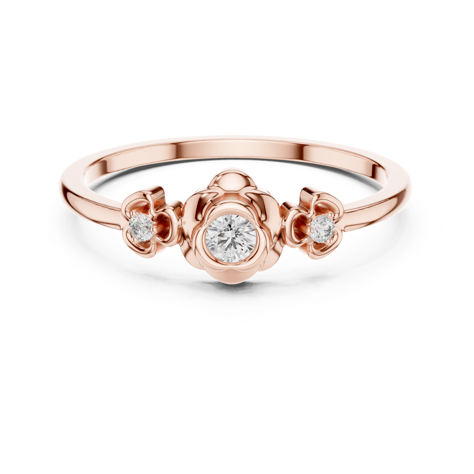 Gold Ring DR-6261, Rose Gold, view 4