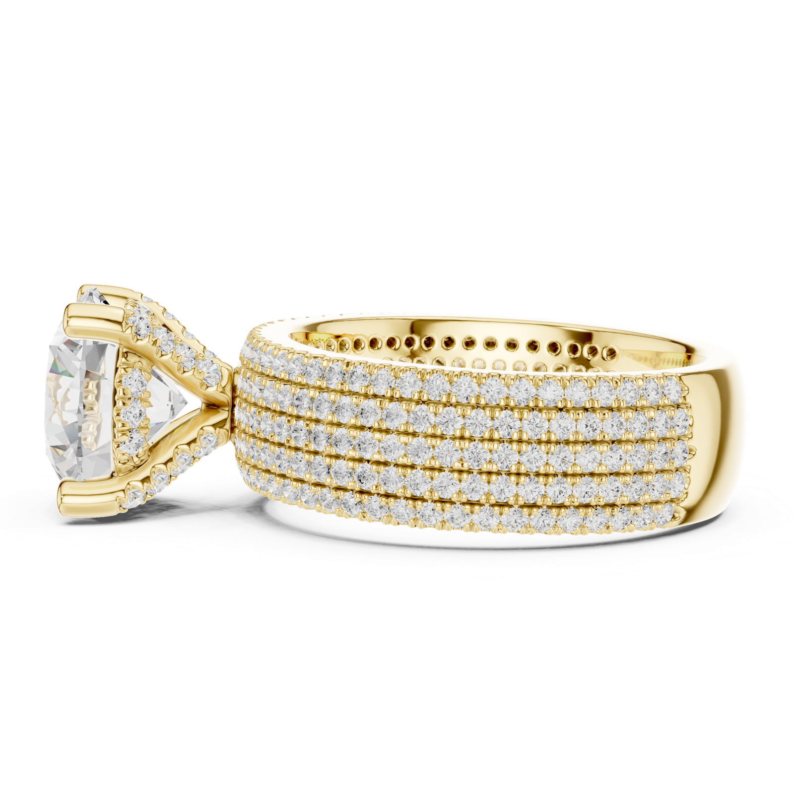 Gold Ring DDLR-1021, Yellow Gold, view 3