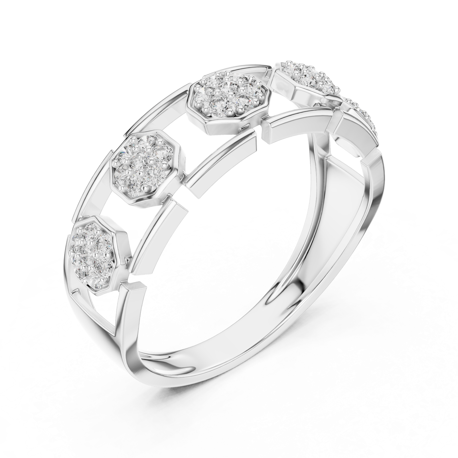 Gold Ring LR-01 (15), White Gold, view 2