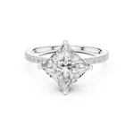 Gold Jewelry L36-16, Princess center stone, White Gold, view 4