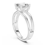 Gold Jewelry L36-9, Asscher center stone, White Gold, view 1