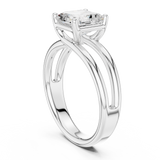 Gold Jewelry L36-9, Asscher center stone, White Gold, view 1