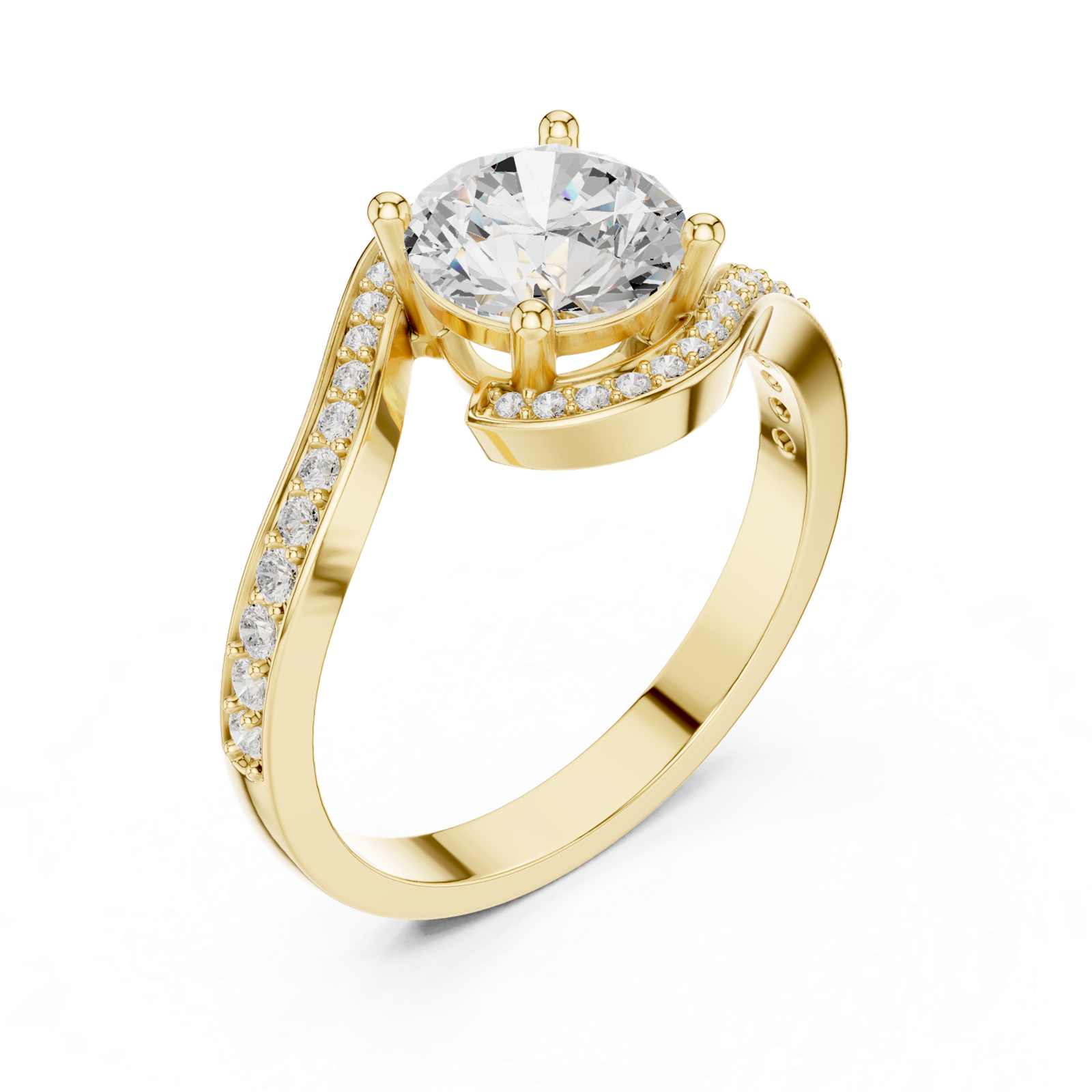 Gold Ring DDLR-803, Yellow Gold, view 2