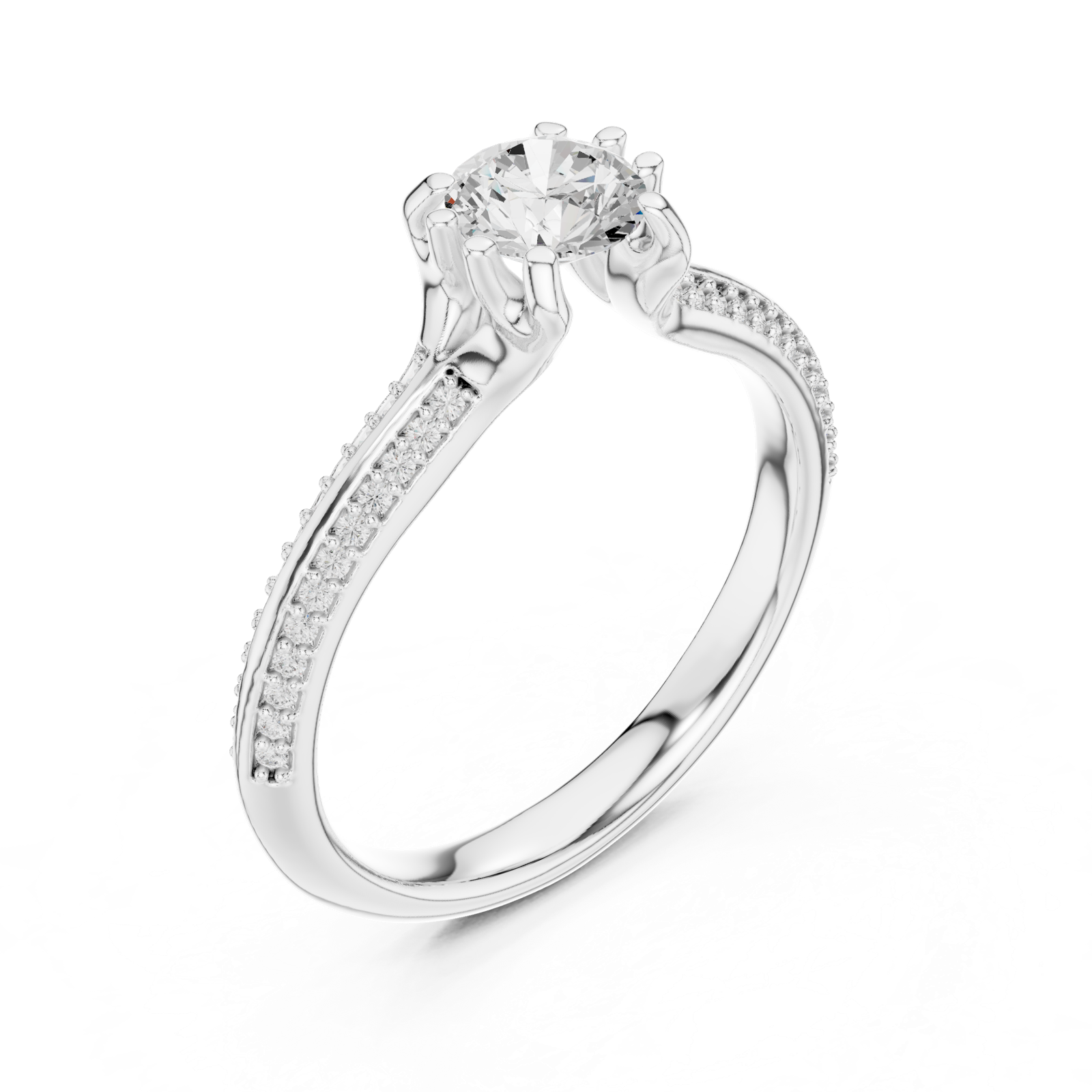 Gold Ring LR-0331, White Gold, view 2