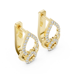 14K Solid Gold Lab Diamond Drop Earrings, Yellow Gold, view 2