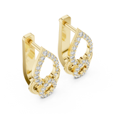 14K Solid Gold Lab Diamond Drop Earrings, Yellow Gold, view 2
