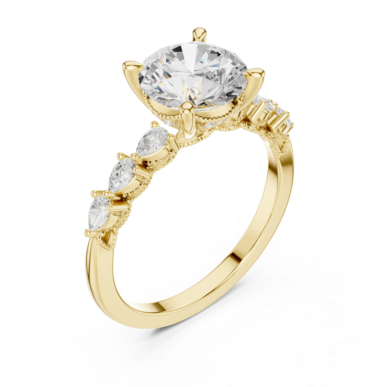 Gold Ring DDLR-1008, Yellow Gold, view 2