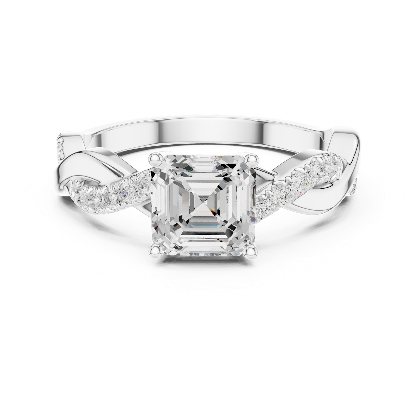 Gold Ring DDLR-1112, White Gold, view 4