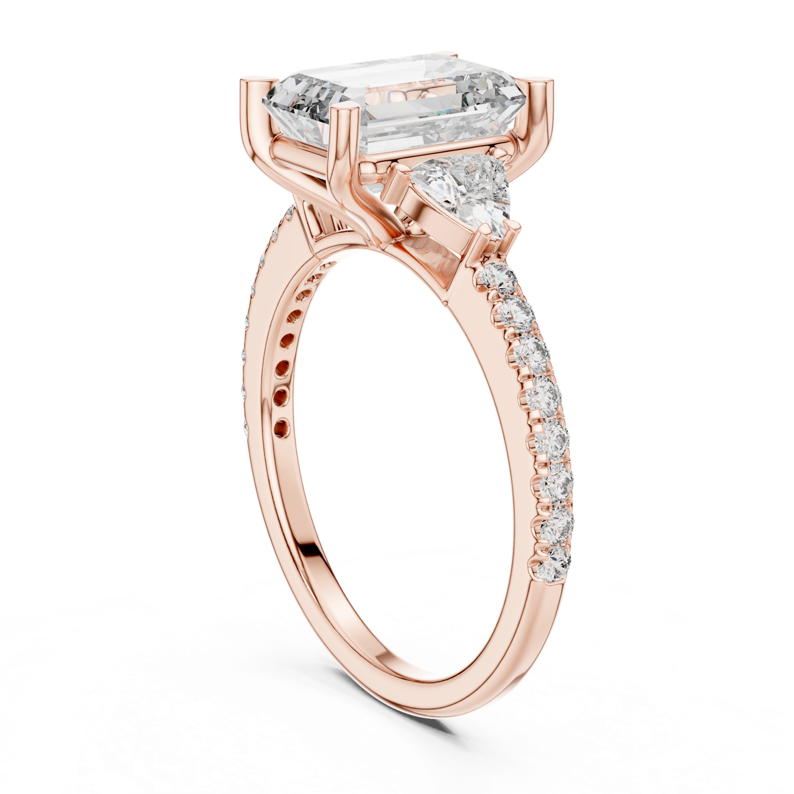 Gold Ring DDLR-185, Rose Gold, view 1