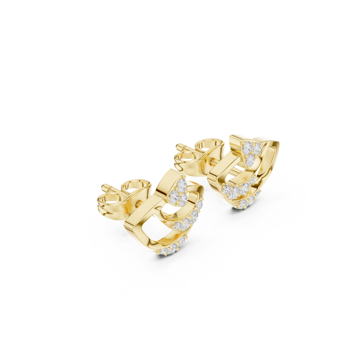 Gold Earrings SBER(38), Yellow Gold, view 1