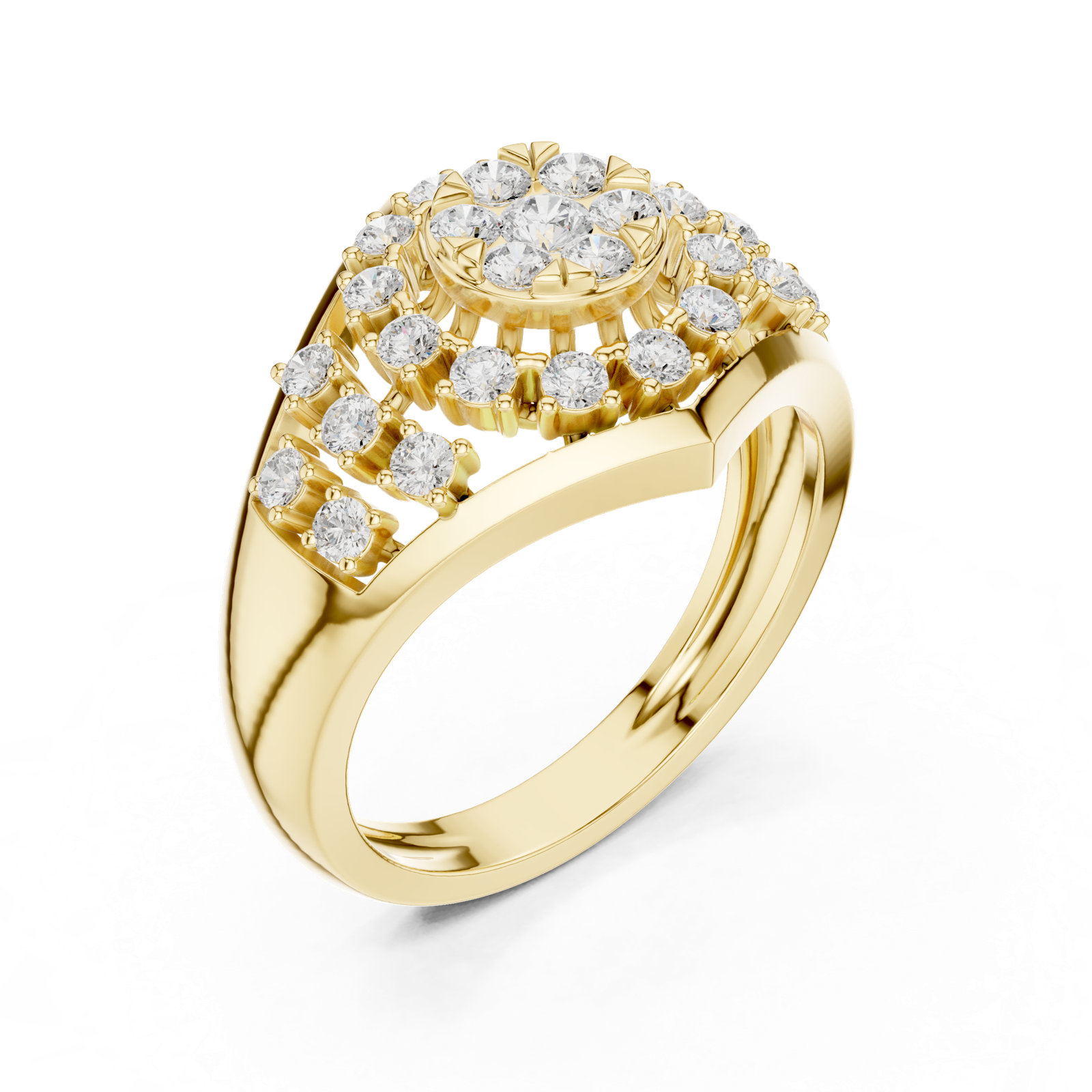 Gold Ring DDLR-768, Yellow Gold, view 2