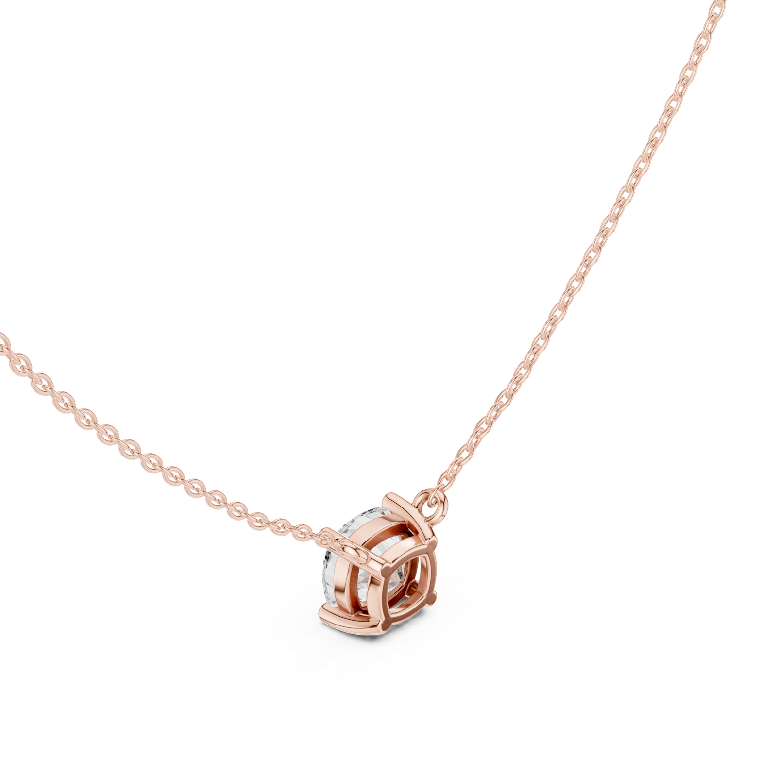 Gold Jewelry, Cushion center stone, Rose Gold, view 2